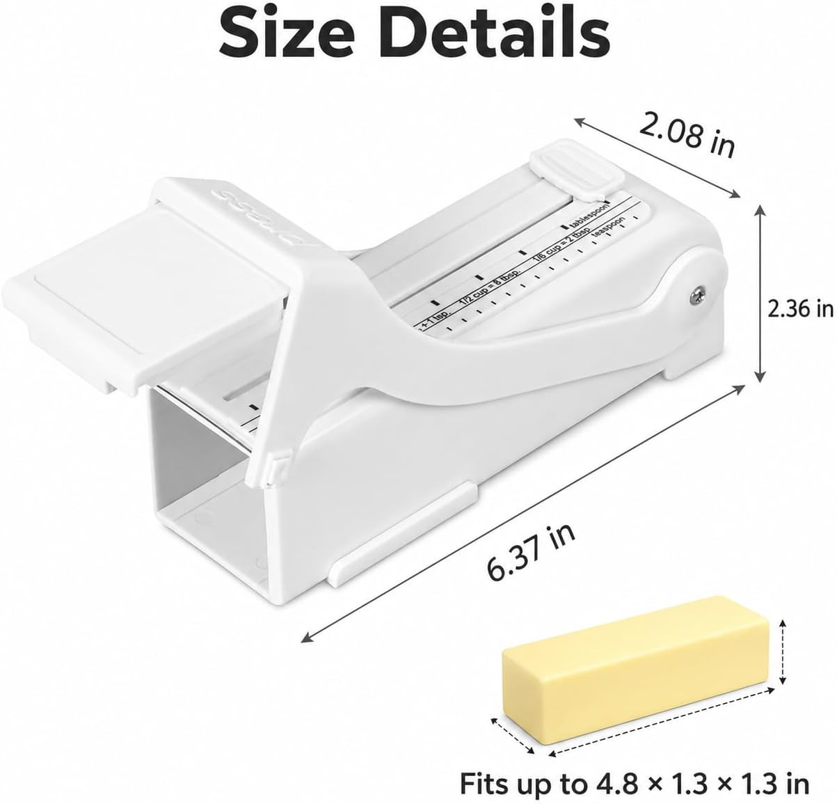 Butter Slicer and Dispenser, Adjustable Cutter for Stick Butter, White | ABS Bod