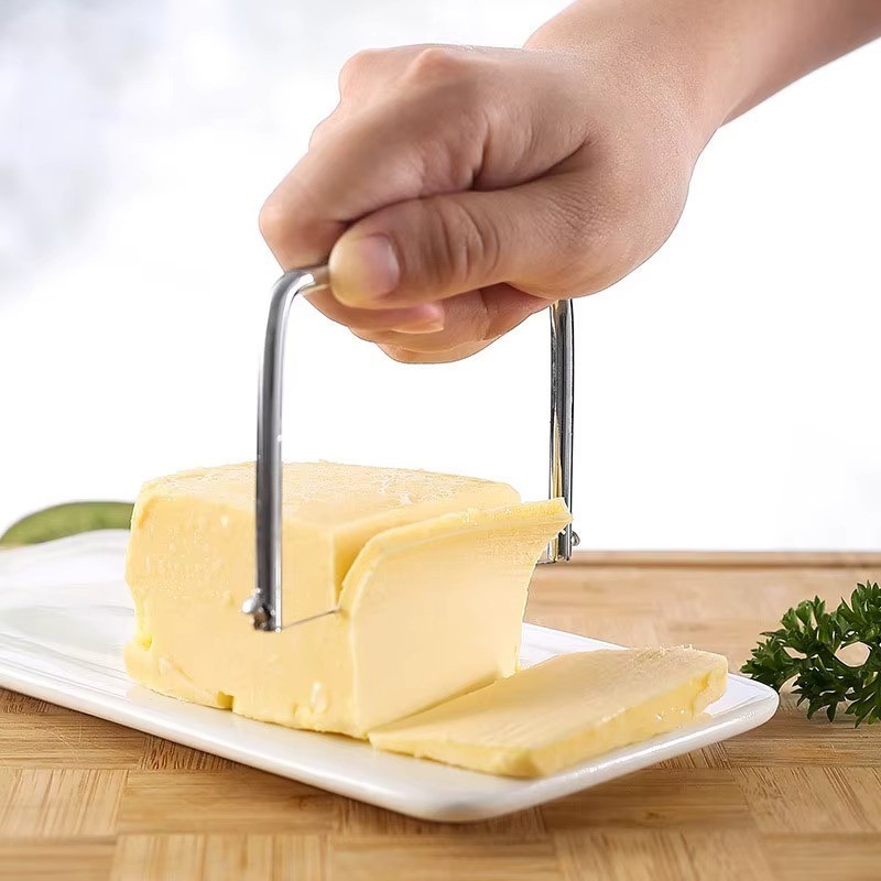 1PC Stainless Steel Cheese Cutter with Durable Wire Slicer for Kitchen