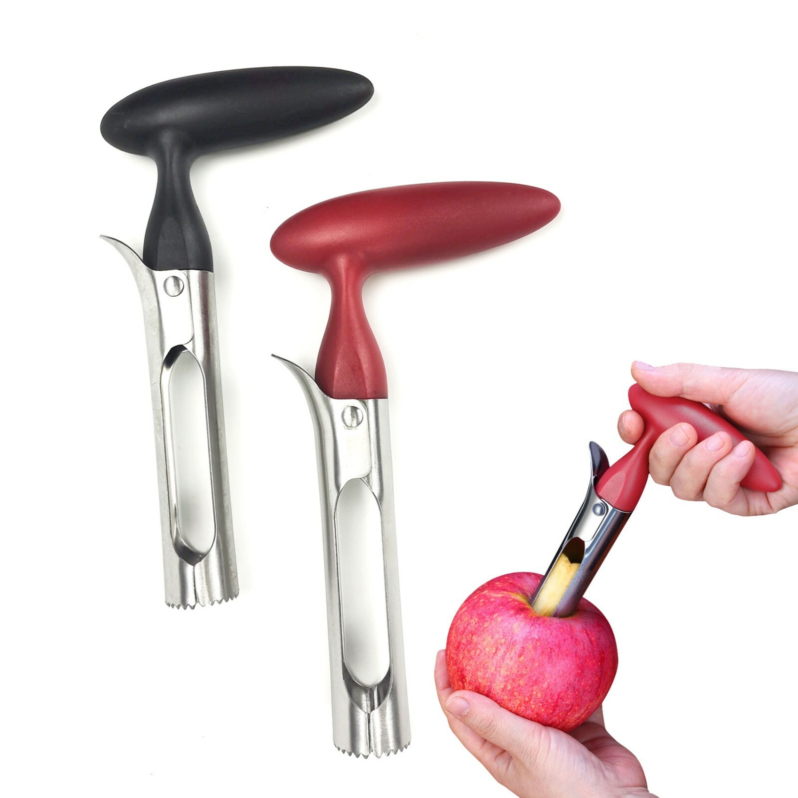 2 Pack Apple Corer Stainless Steel Pear Core Remover Tool for Home Kitchen