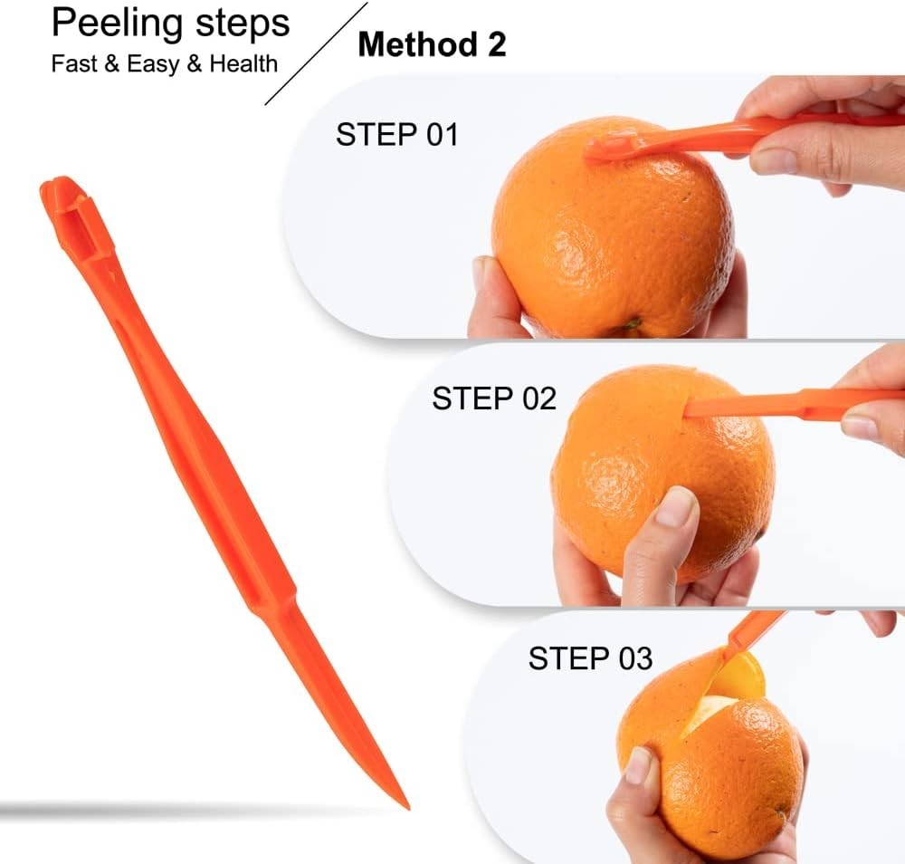 Long Handle Orange Peeler – Effortless Citrus & Fruit Slicing – 2 Pack