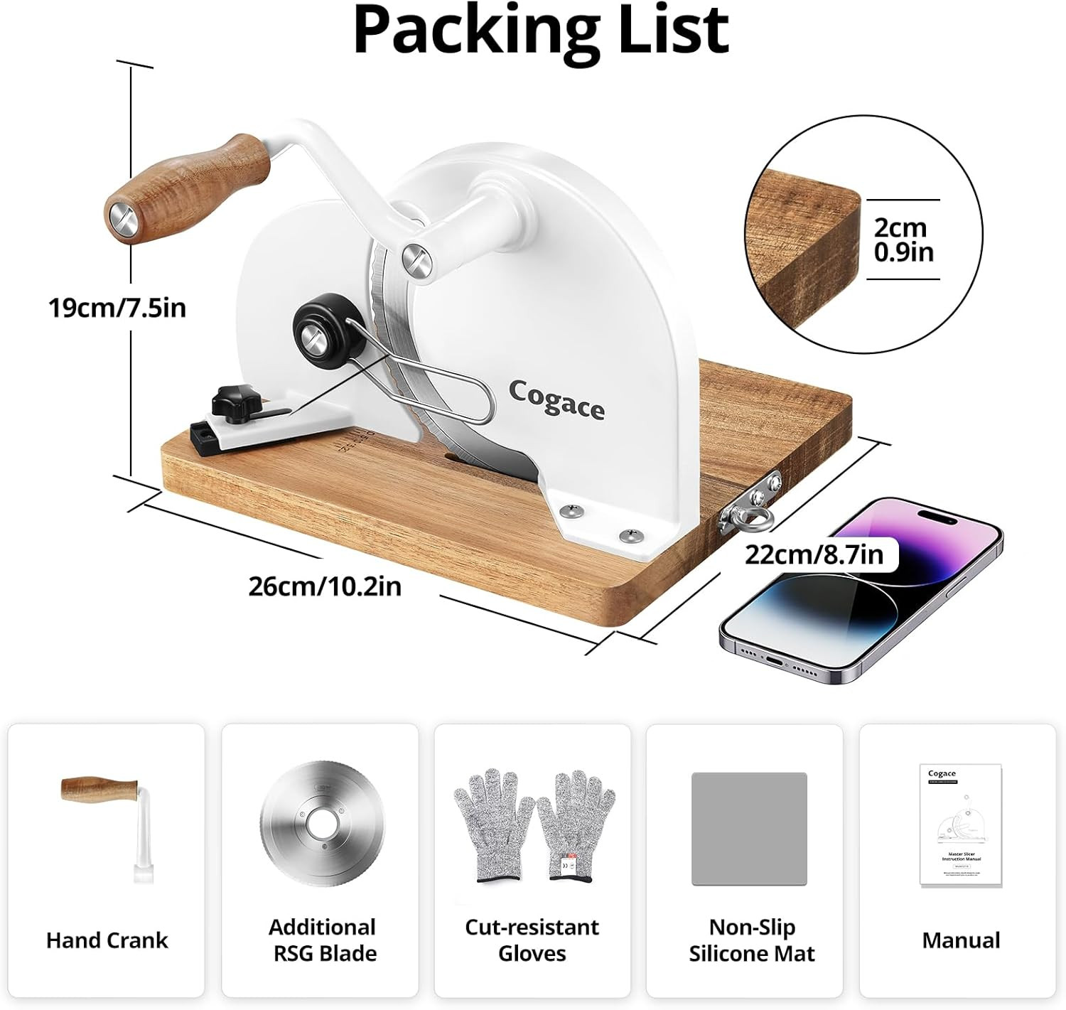 Foldable Manual Bread Slicer with Dual German RSG Blades, Homemade & Sourdough B