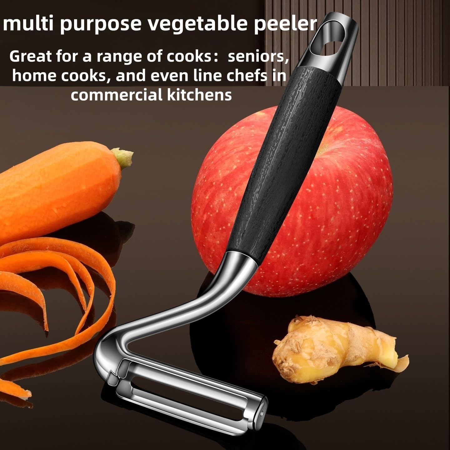 Large Swivel Vegetable Peeler, stainless steel flat Versatile Works on apple Car