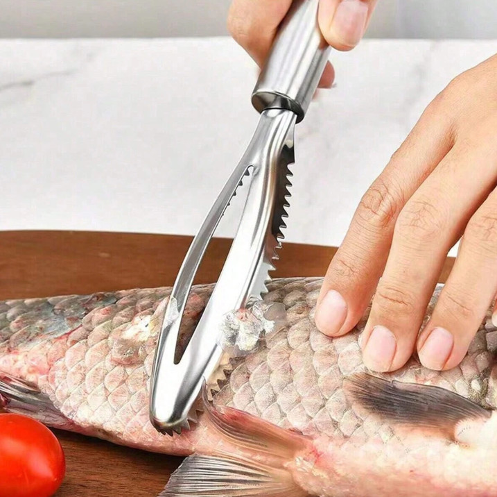 1 pc Stainless Steel Double-Sided Fish Scale Scraper – Durable Kitchen Tool