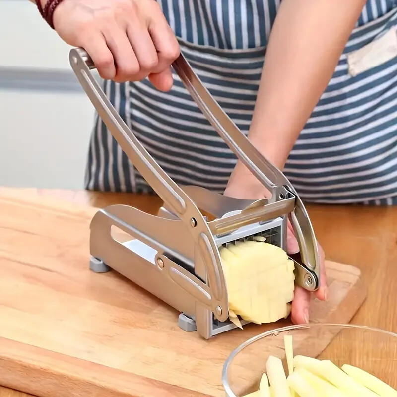 Vegetable Chopper French Fry Cutter Potato Slicer 2 Blade Stainless Steel Dicer