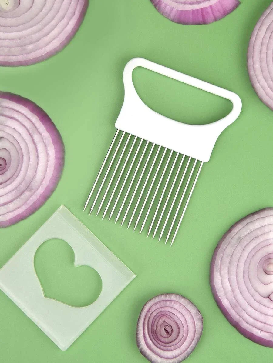 Effortlessly Slice Onions with This 1Pc Colorful Onion Slicer Kitchen Stainless