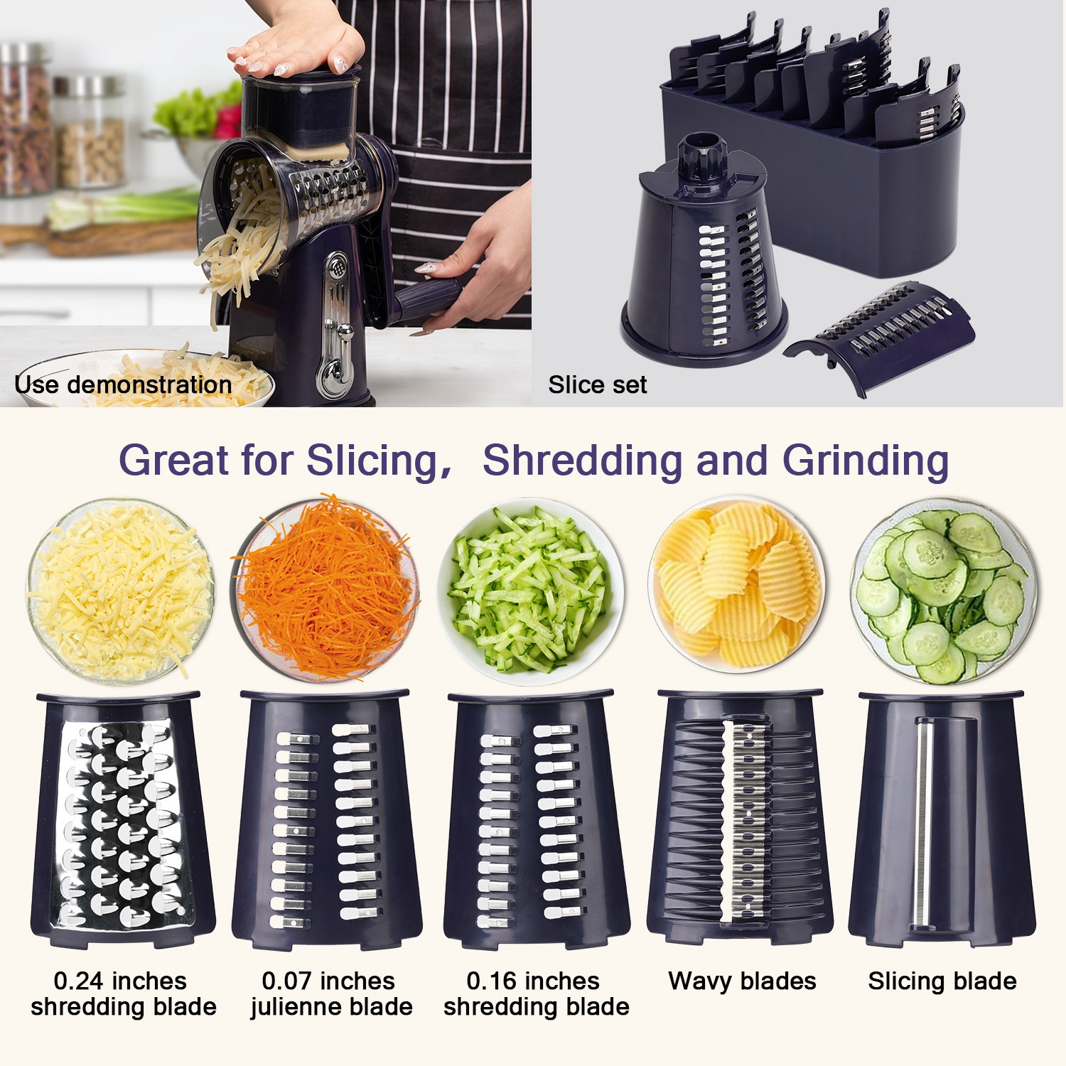 Ultimate Kitchen Tool: 5-Blade Chopper/Dicer/Slicer – Multi-Functional