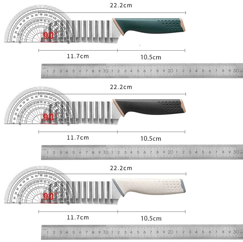Stainless Steel Wavy Utility Knife – Creative Crinkle Cutter for Fruits & Veggie