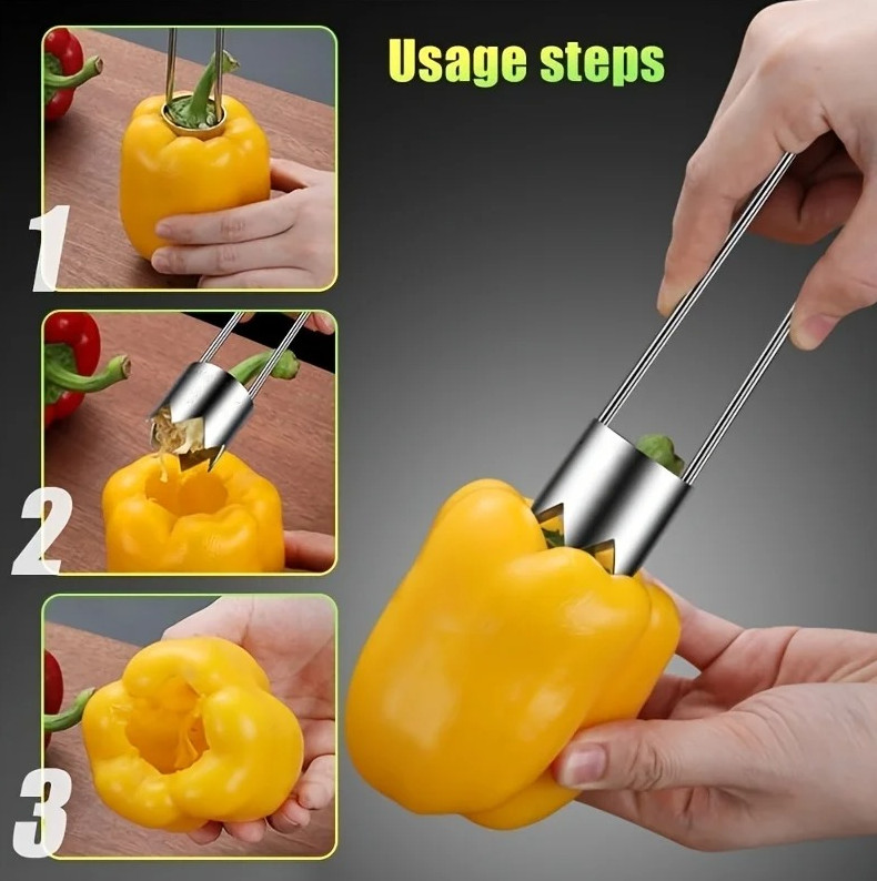 1 pc Stainless Steel Fruit Corer Apple Pepper Core Remover Tool