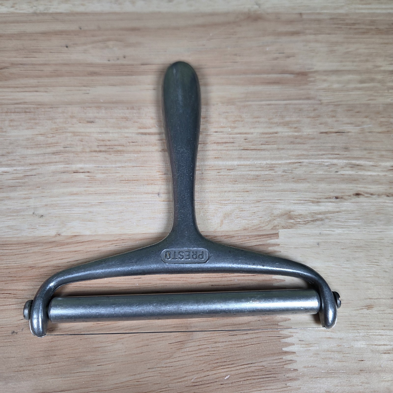 Vintage Presto Cheese Slicer Aluminum Roller and Wire Handheld Metal Cutter