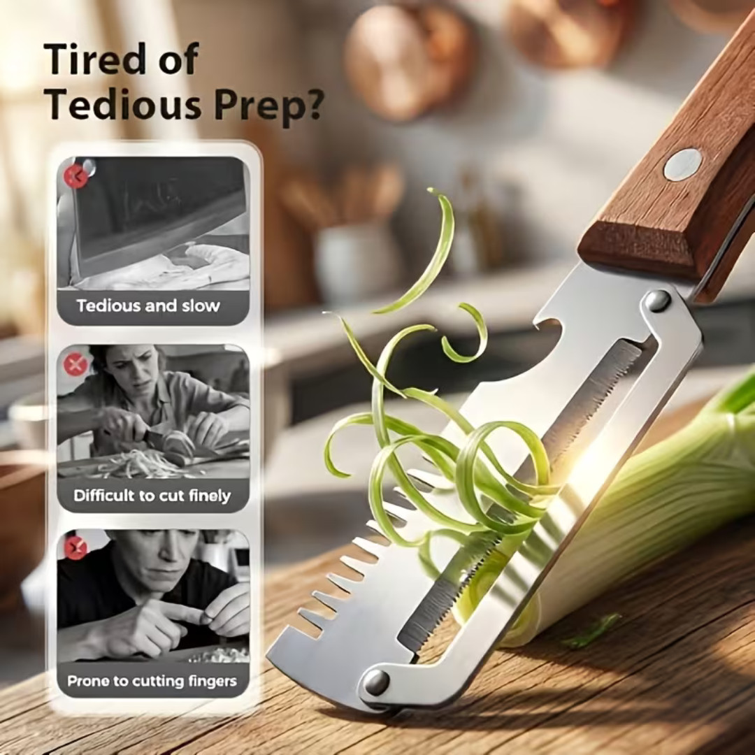 2PCS 3-in-1 Multifunctional Vegetable Peeler With Wooden Handle,Julienne Slicer