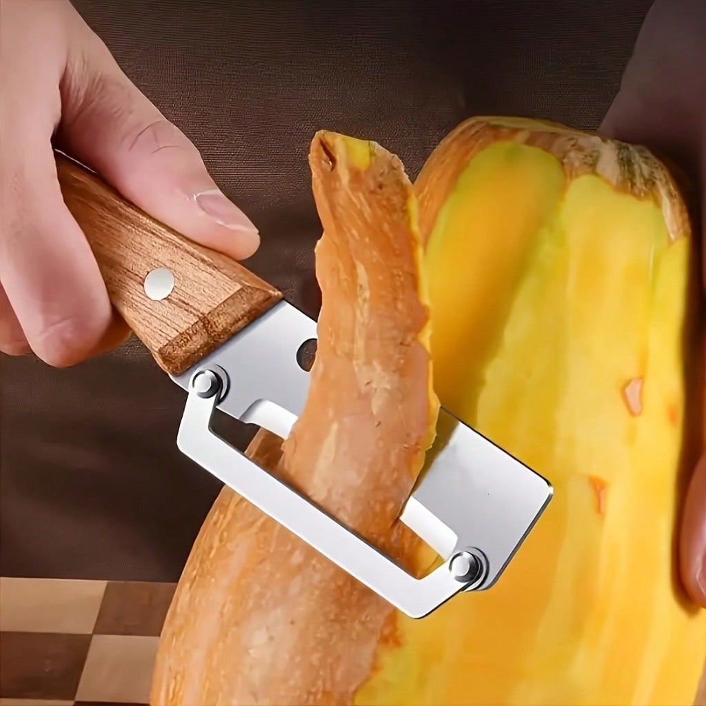 Multi-Functional Vegetable Peeler with Wooden Handle – 3CR13 Stainless Steel