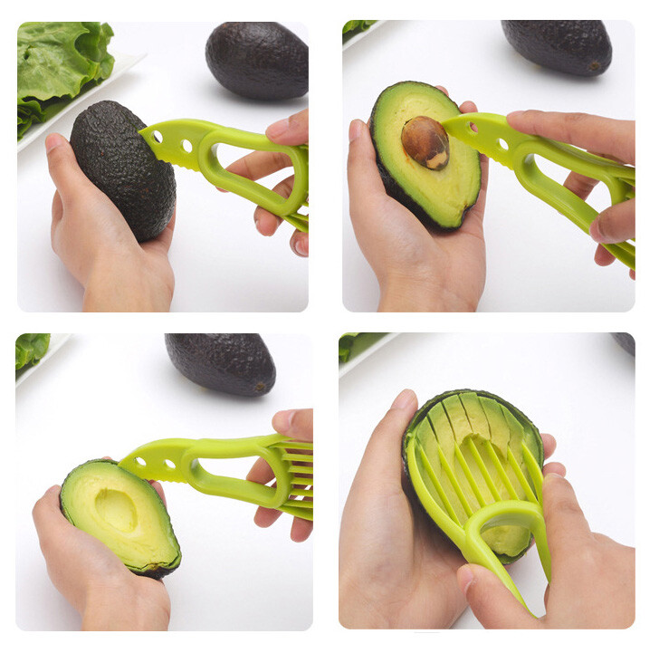Avocado Cutter Corer Separator Pulp Shea Butter Scoop Fruit Peeler Slicer Knife