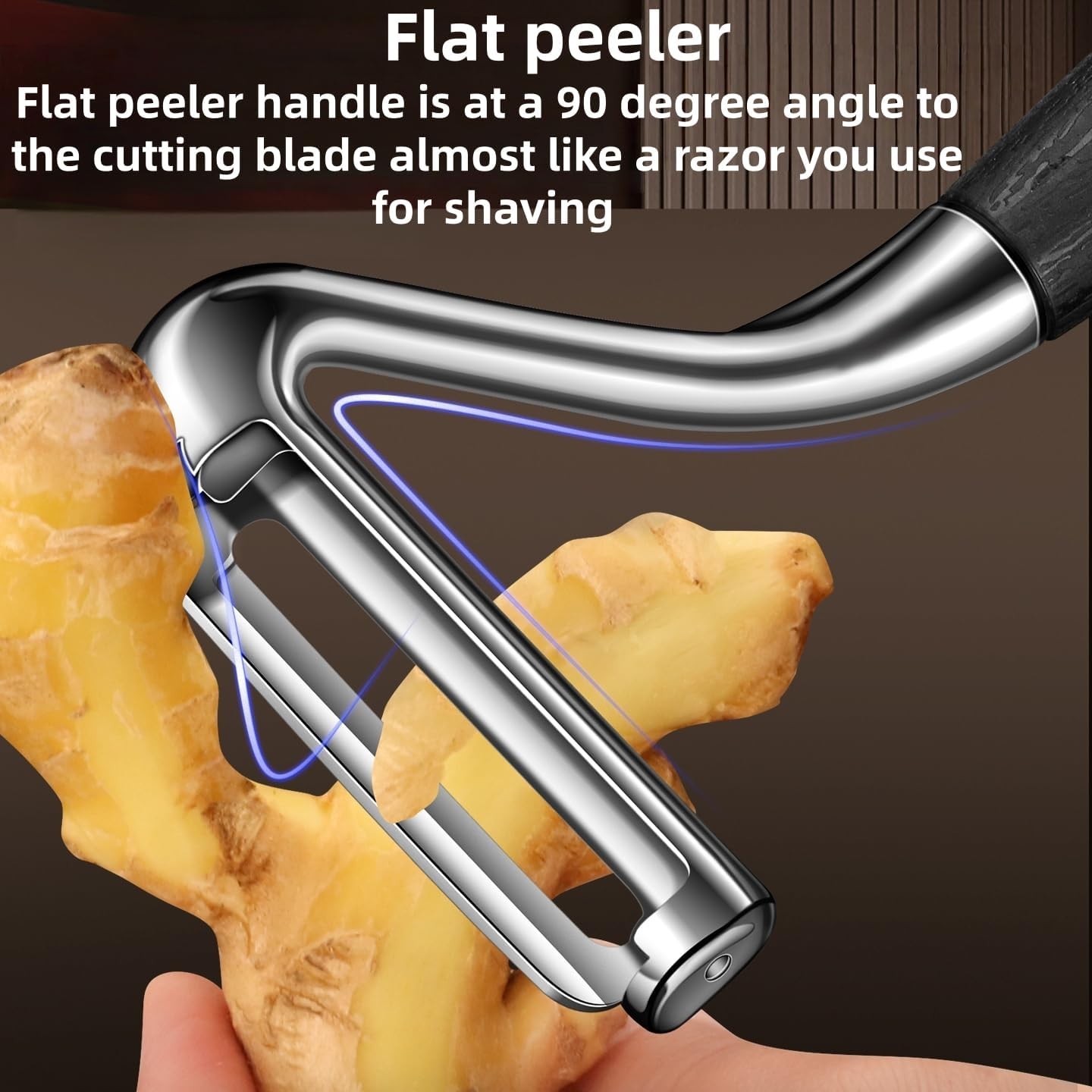 Large Swivel Vegetable Peeler, stainless steel flat Versatile Works on apple Car