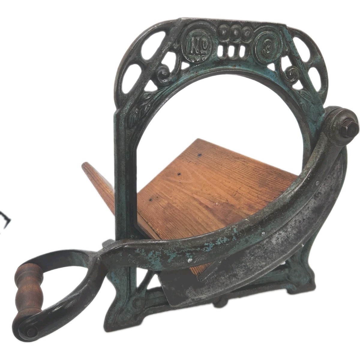 Antique No. 3 Cast Iron Manual Bread Slicer Primitive Farmhouse Kitchen Decor