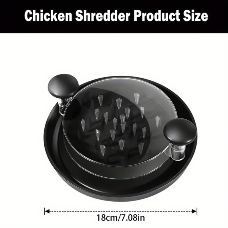 1pc Chicken Shredder Rotating Tool Transparent Cover Meat Vegetable – NEW