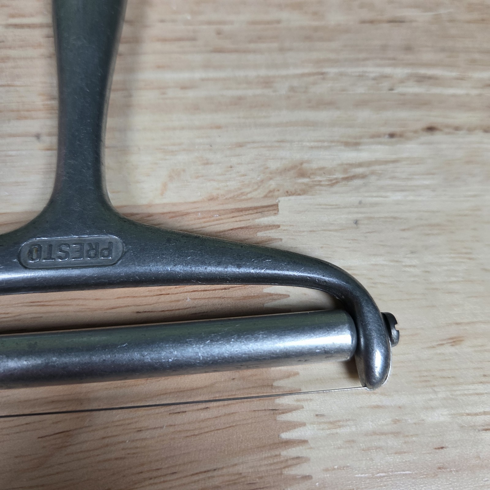 Vintage Presto Cheese Slicer Aluminum Roller and Wire Handheld Metal Cutter