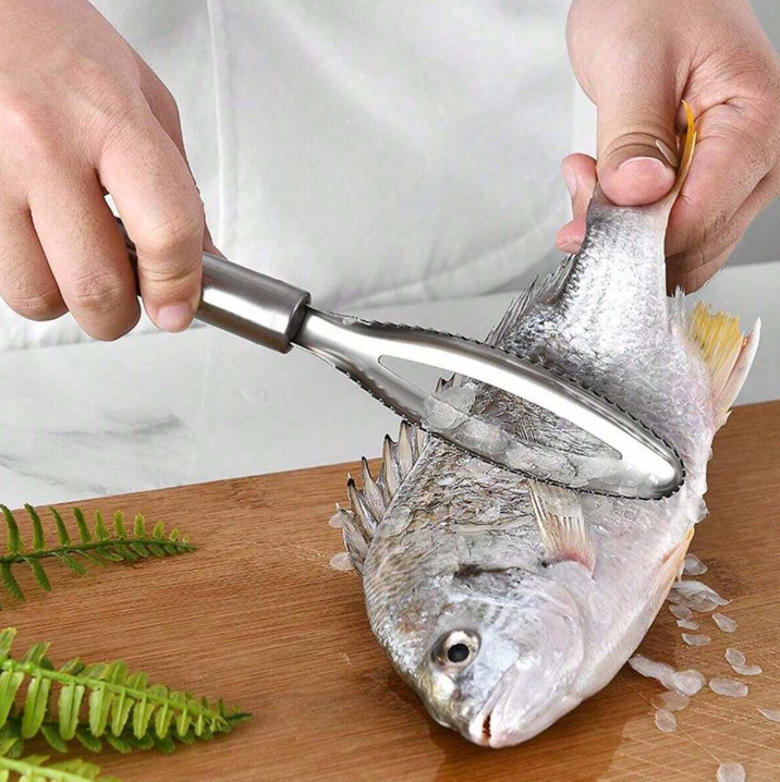 1 pc Stainless Steel Double-Sided Fish Scale Scraper – Durable Kitchen Tool