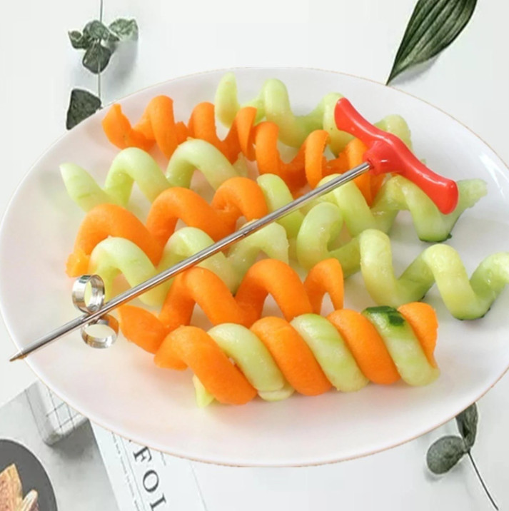 1pc Vegetable Spiral Knife Manual Slicer for Potato, Carrot, Cucumber,Salad Prep