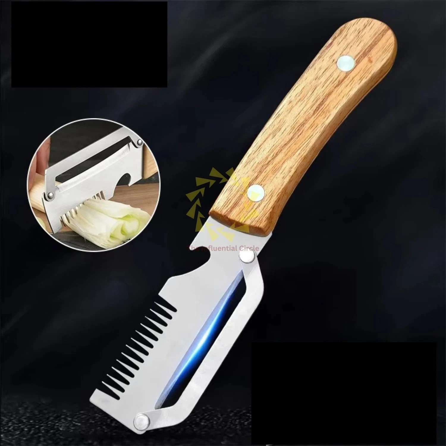 2 PCS 3-in-1 Multifunctional Vegetable Peeler with Wooden Handle,Julienne Slicer
