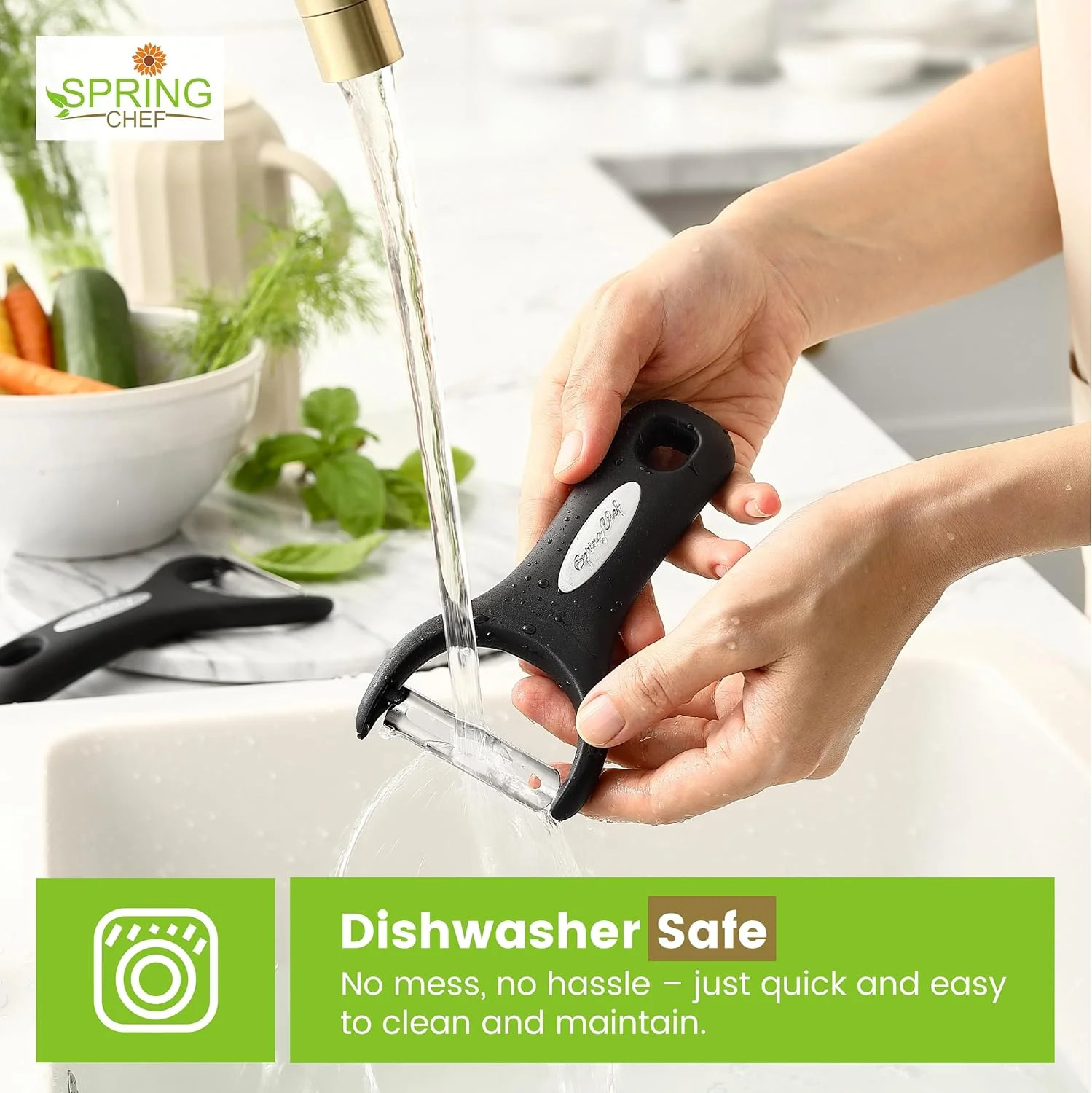 Spring Chef Vegetable Peelers for Kitchen – Stainless Steel Swivel, Y & Julienne