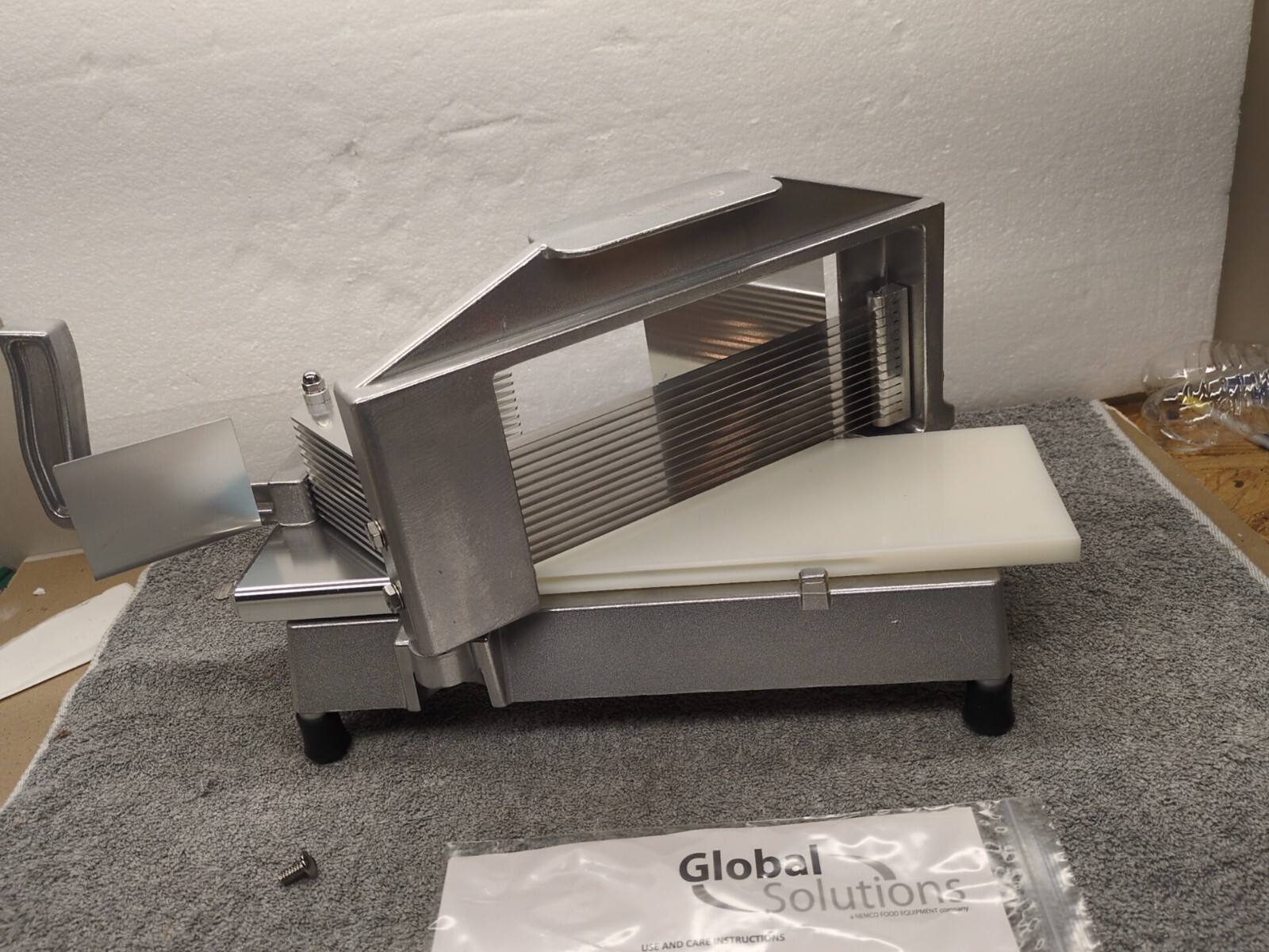 Global Solutions GS4100A Tomato Slicer 3/16″ Aluminum NFS Silver NEMCO GS4100