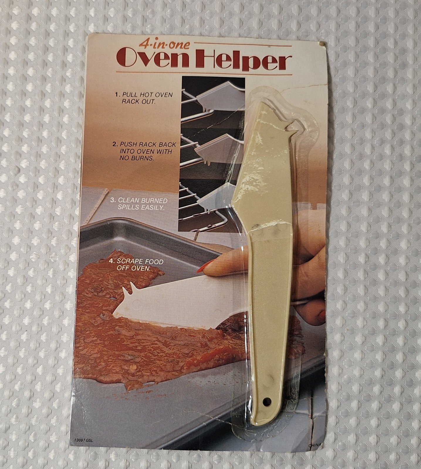 Vintage 4-in-one Oven Helper Scraper Plastic Unique Kitchen Gadget GSL New