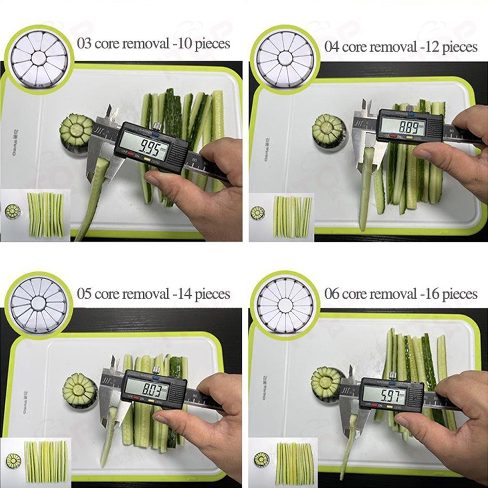 Commercial Cucumber Cutter Set For Sushi Rolling Cucumber Slicer With Rack NEW