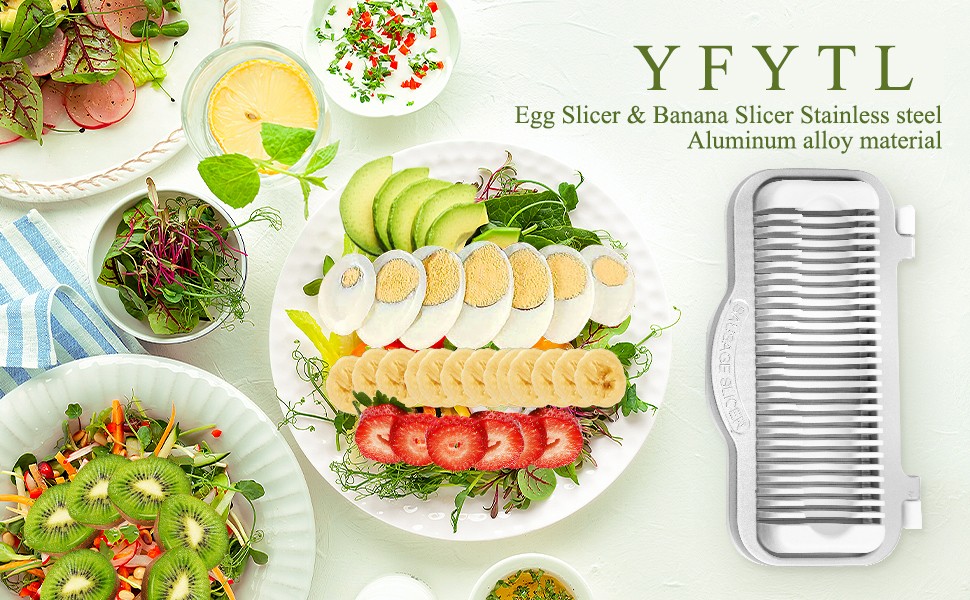 Egg & Banana Slicer for Hard-Boiled Eggs, Fruit, Heavy Duty Aluminum