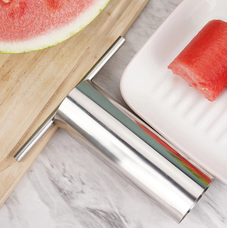 1 pc Stainless Steel Watermelon Cutter Puncher Round Slicer Fruit Opener Tool