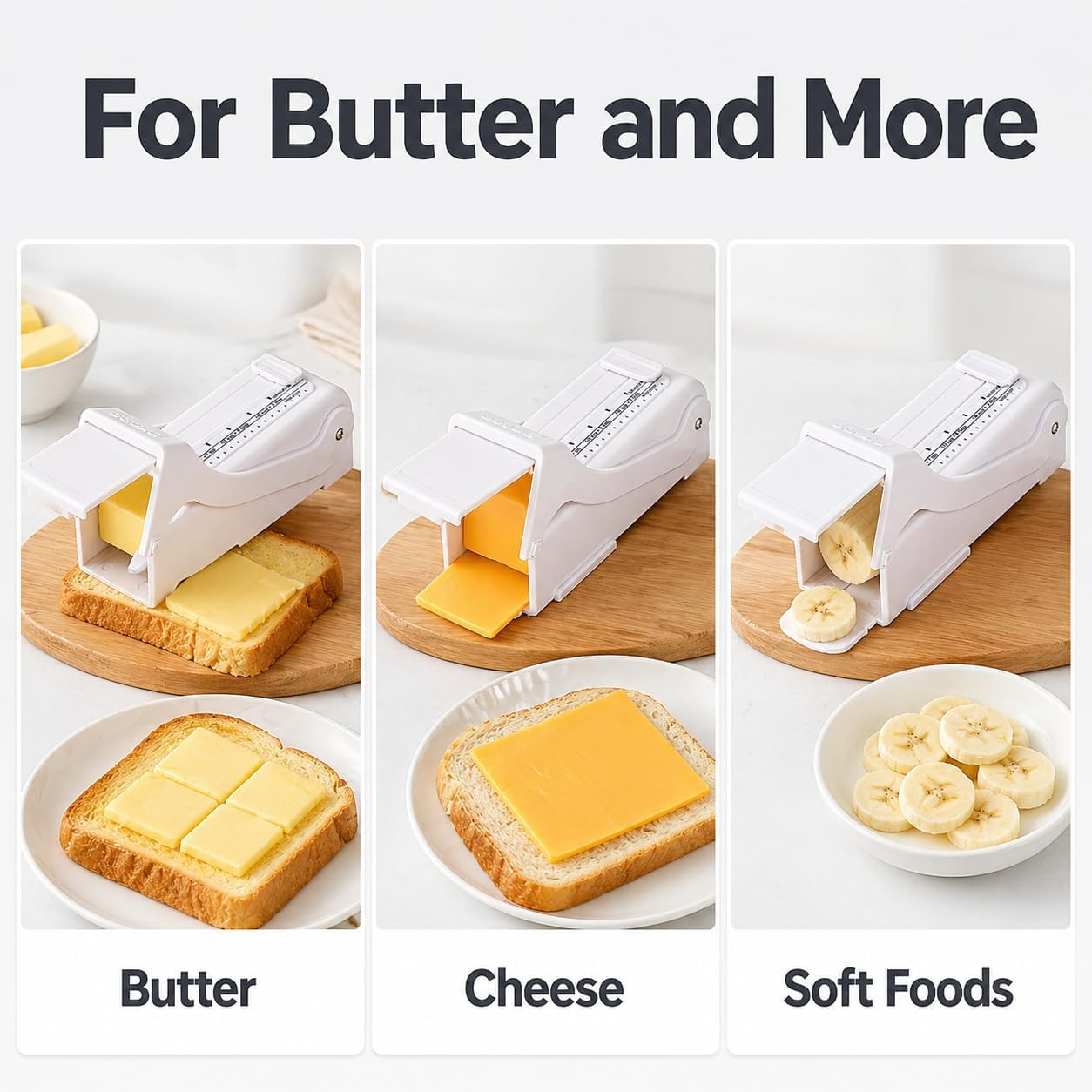Butter Slicer and Dispenser, Adjustable Cutter for Stick Butter, White | ABS Bod