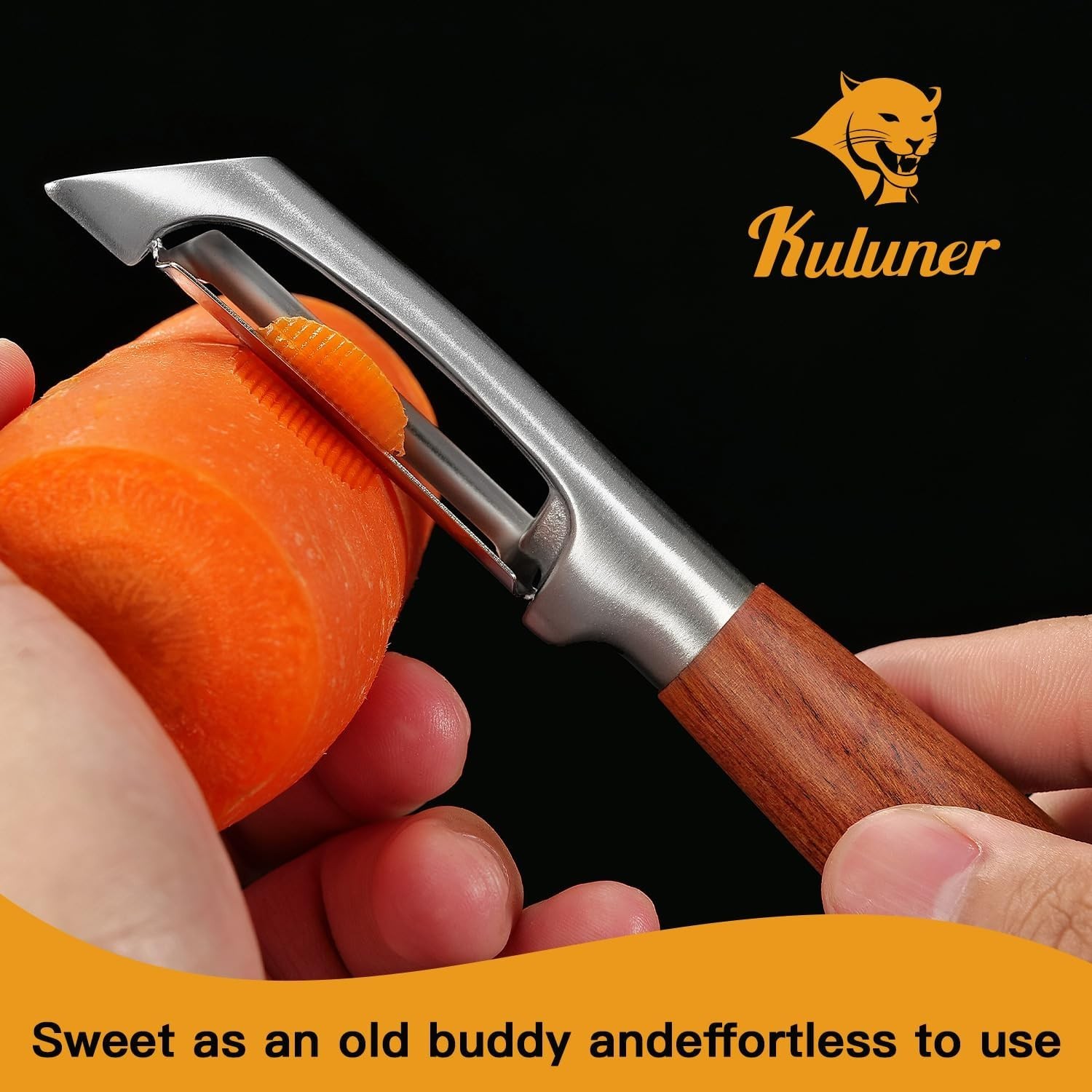 Kitchen Peeler Stainless Steel Fruit Vegetable Peeler with Wood Handle