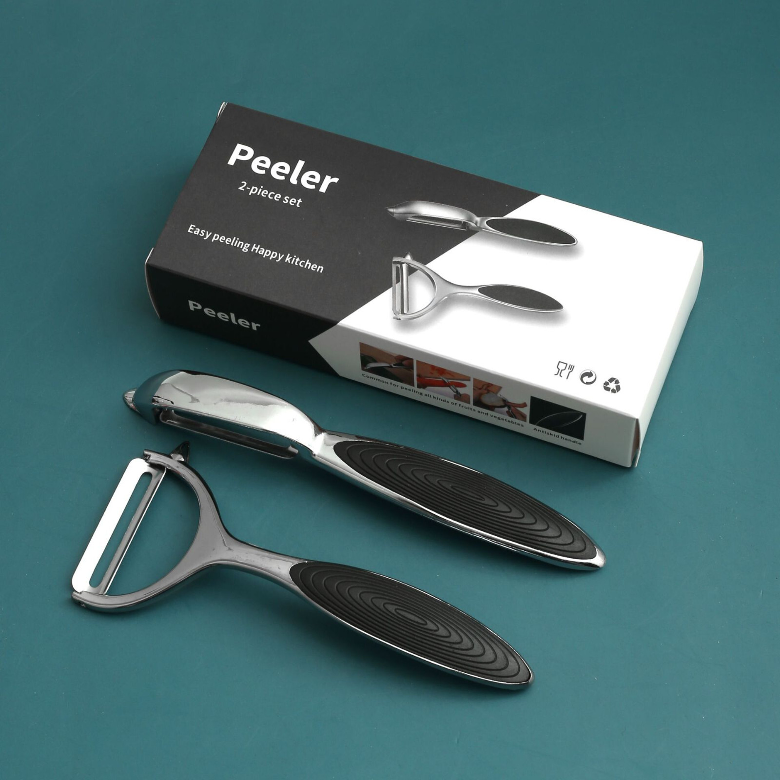 2 Stainless Steel Vegetable Fruit Peeler Set-Non-Slip Safe Handle Potato Peeler