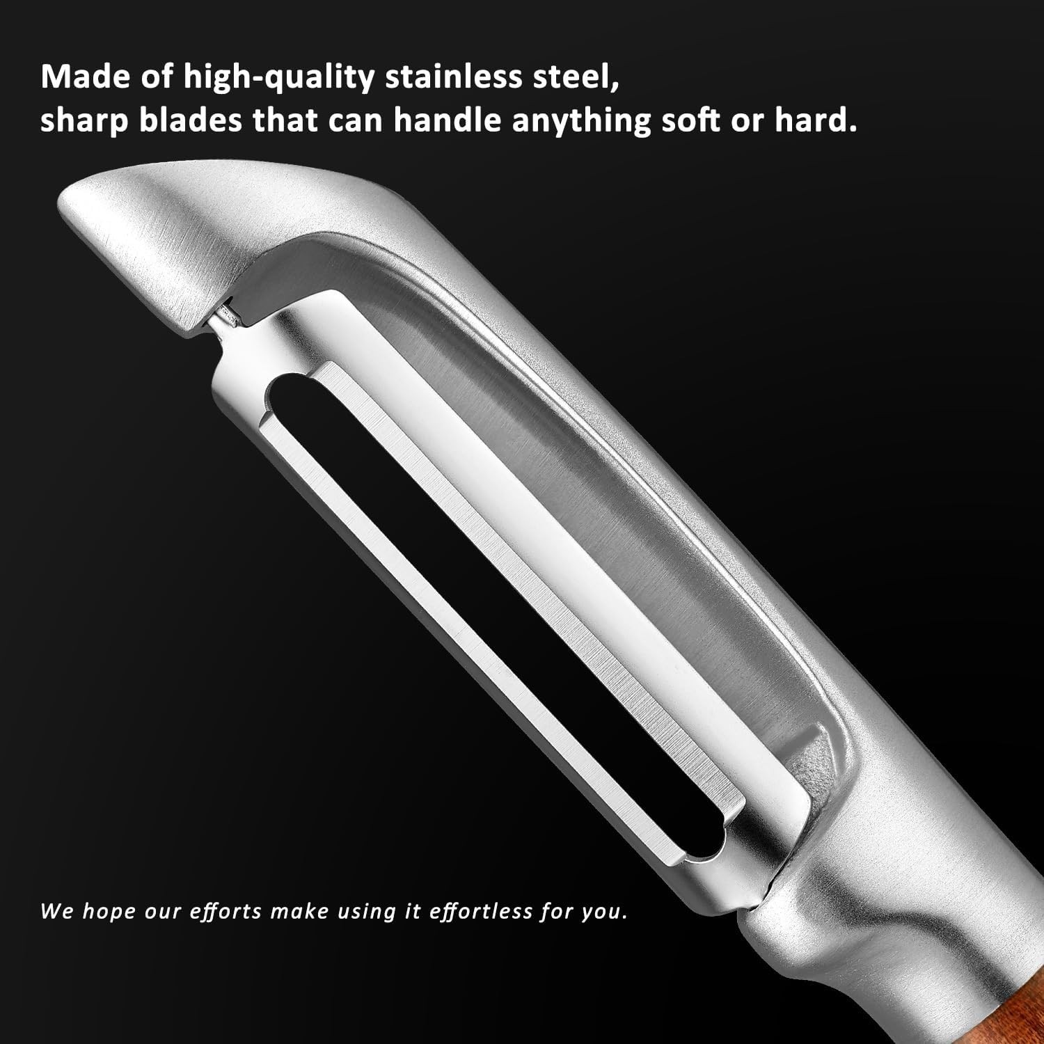 Kitchen Peeler Stainless Steel Fruit Vegetable Peeler with Wood Handle