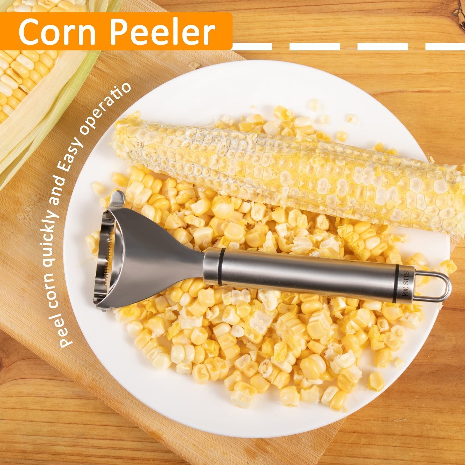 Corn Cob Peeler – Stainless Steel Thresher & Stripper, Kitchen Cutting Tool