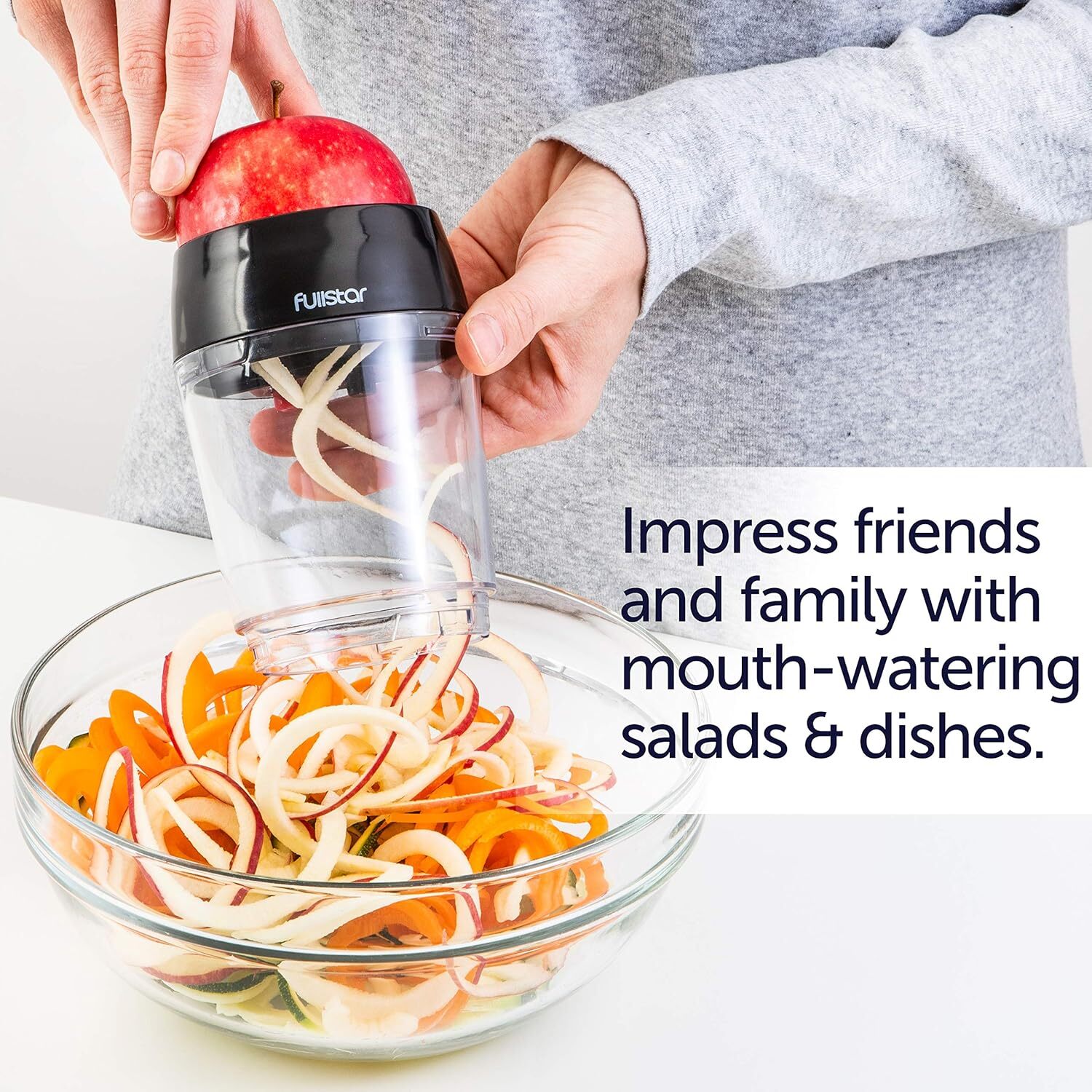 4 In 1 Black Food Slicer Compact Vegetable Spiralizer For Zoodles And Pasta