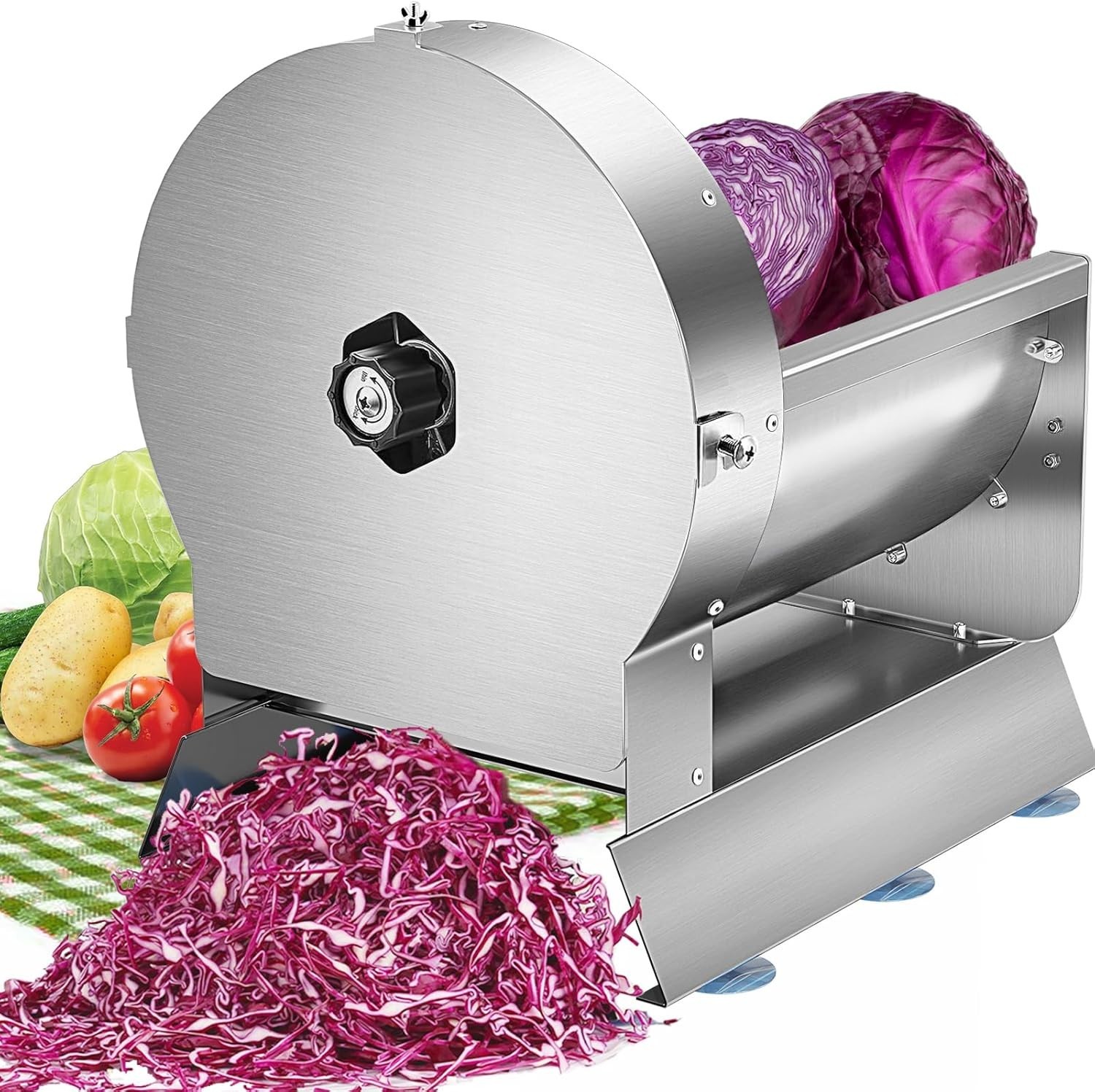 Commercial Vegetable Slicer Electric Manual Fruit Cutter Adjustable 0-13mm