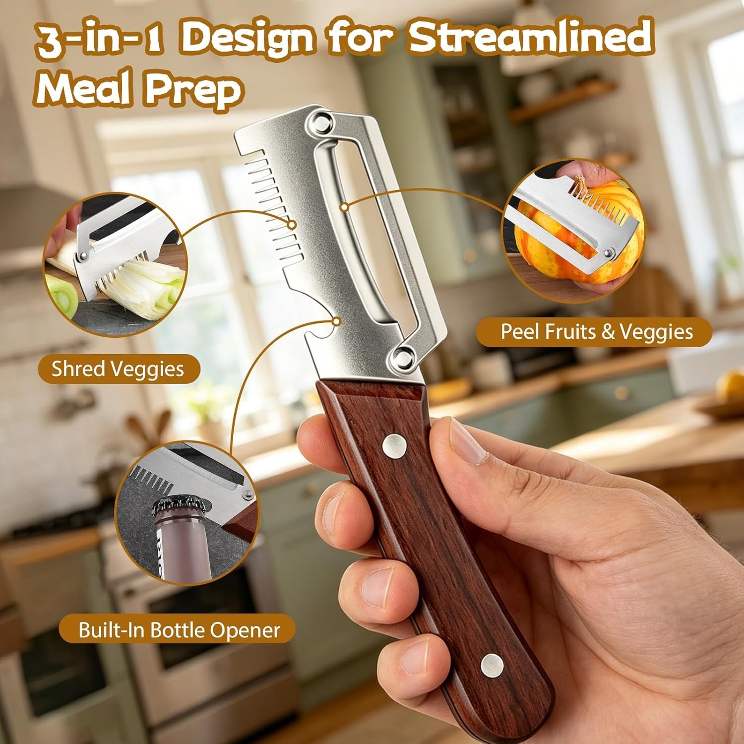 2Pcs Vegetable Peeler 3 in 1 Multi-Functional for Kitchen Stainless Steel Peeler