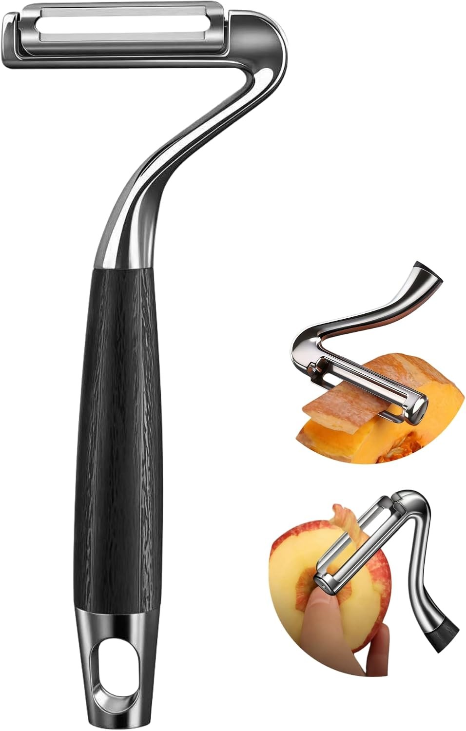 Large Swivel Vegetable Peeler, stainless steel flat Versatile Works on apple Car
