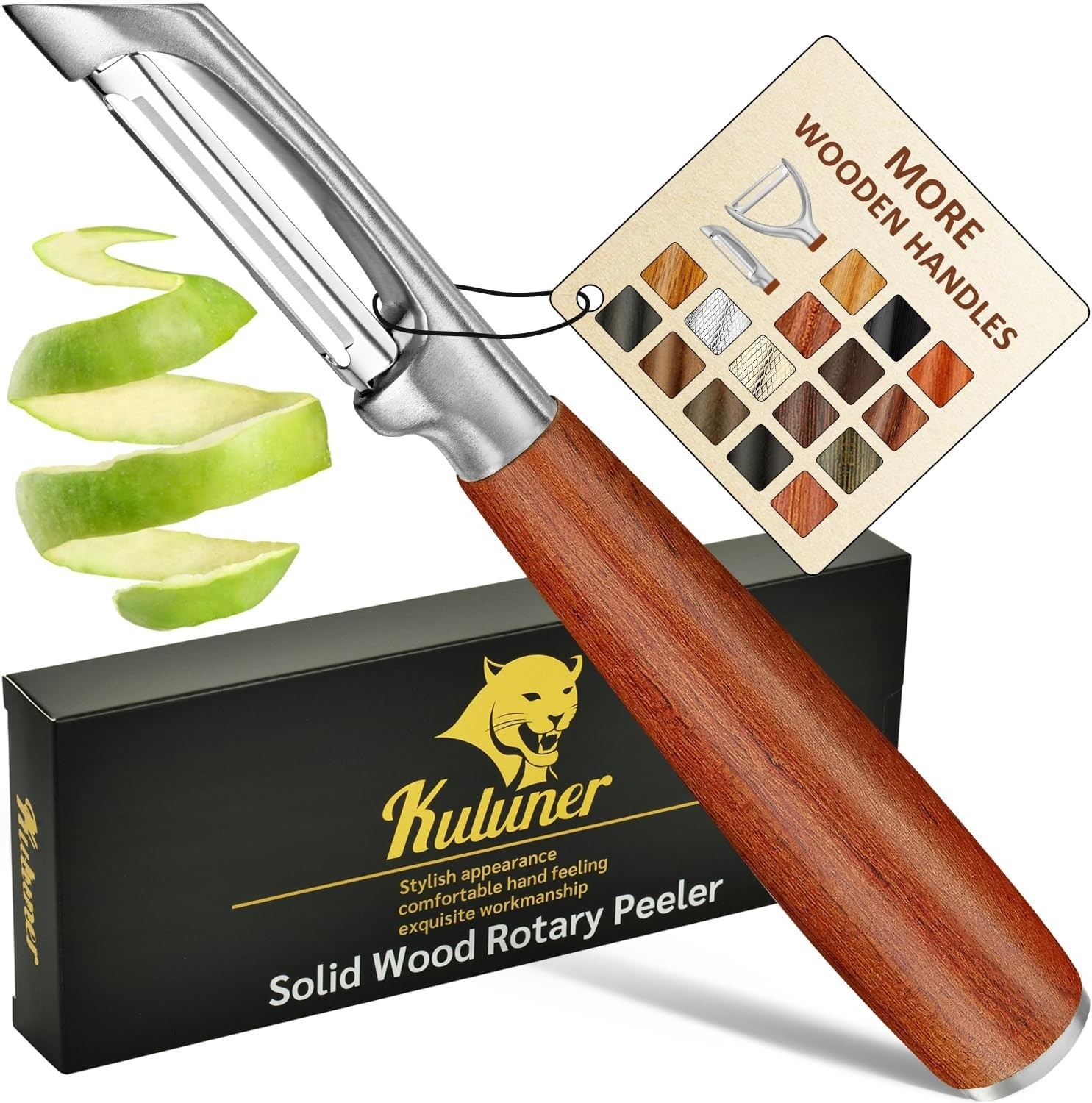 Kitchen Peeler Stainless Steel Fruit Vegetable Peeler with Wood Handle