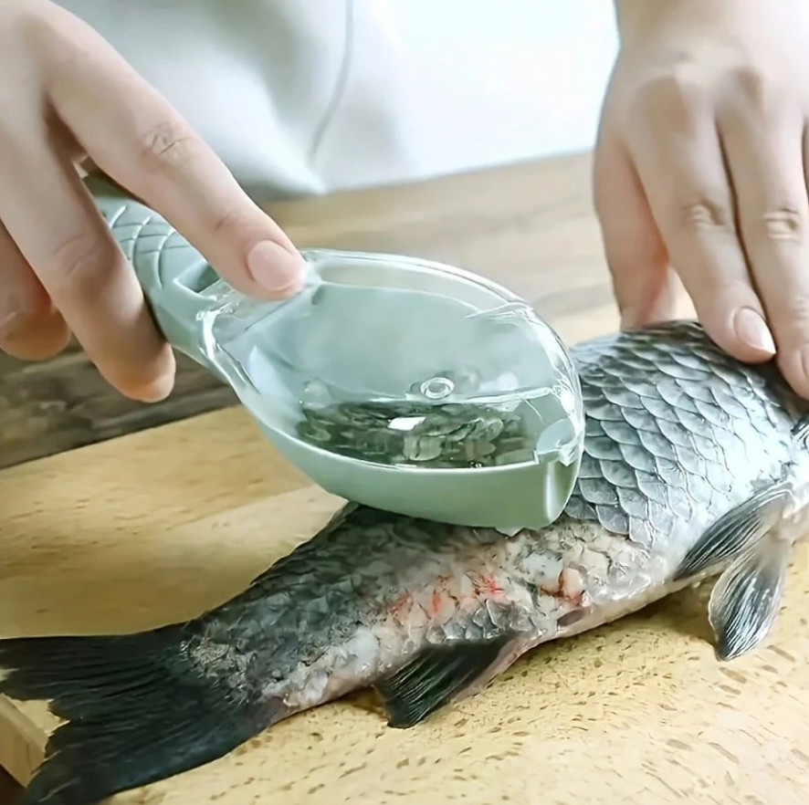 1 pc Fish Scale Remover with Storage Box Kitchen Seafood Cleaning Tool
