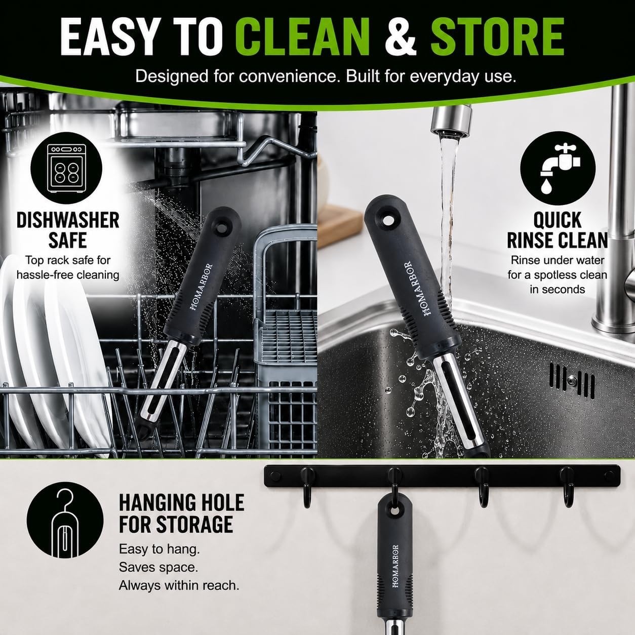 Black Premium Vegetable & Fruit Peeler – Stainless Steel Swivel Potato Peeler