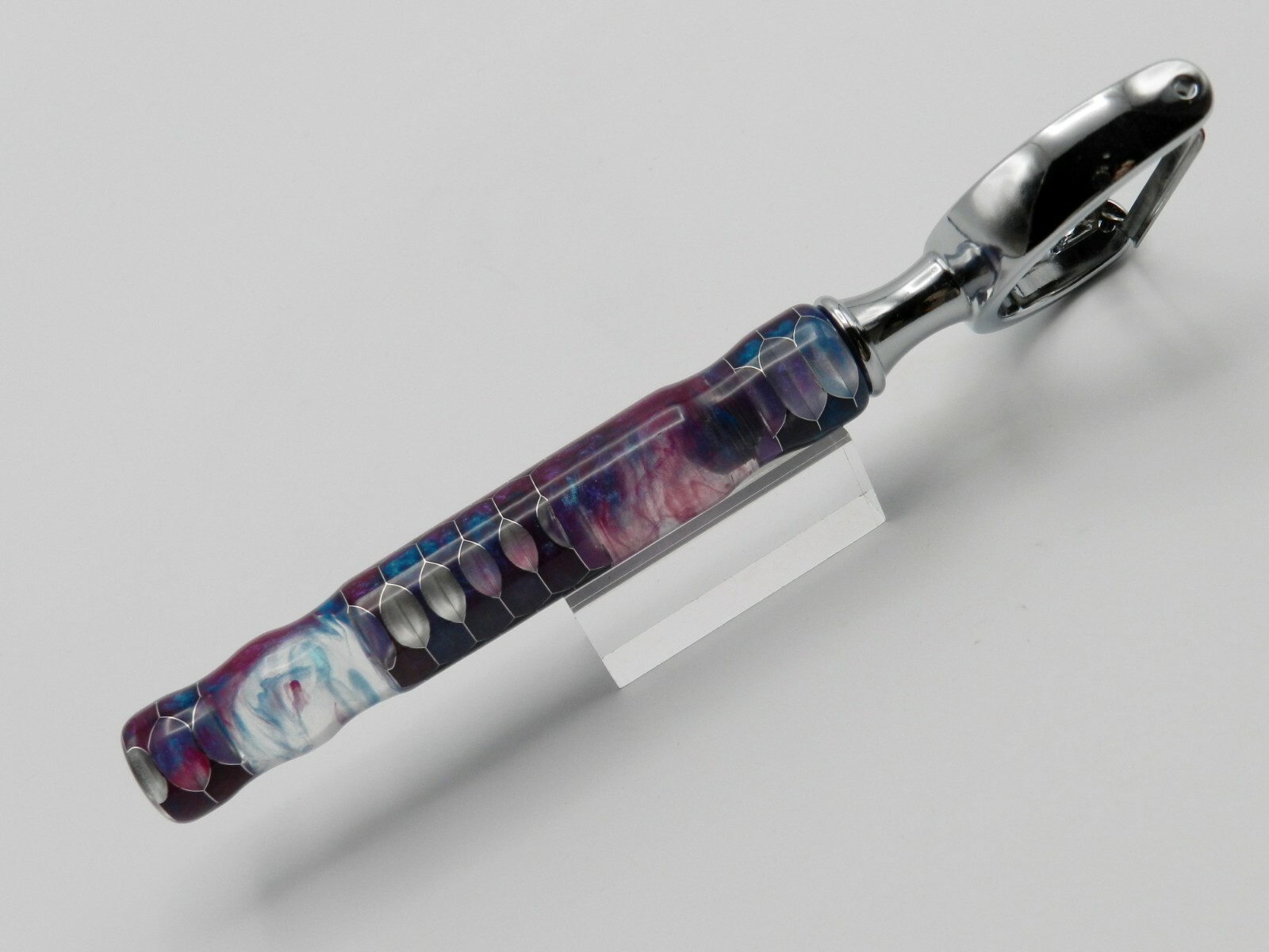 Handmade Kitchen Peeler. Purple/Teal Alumilite Resin with Aluminum Honeycomb #10