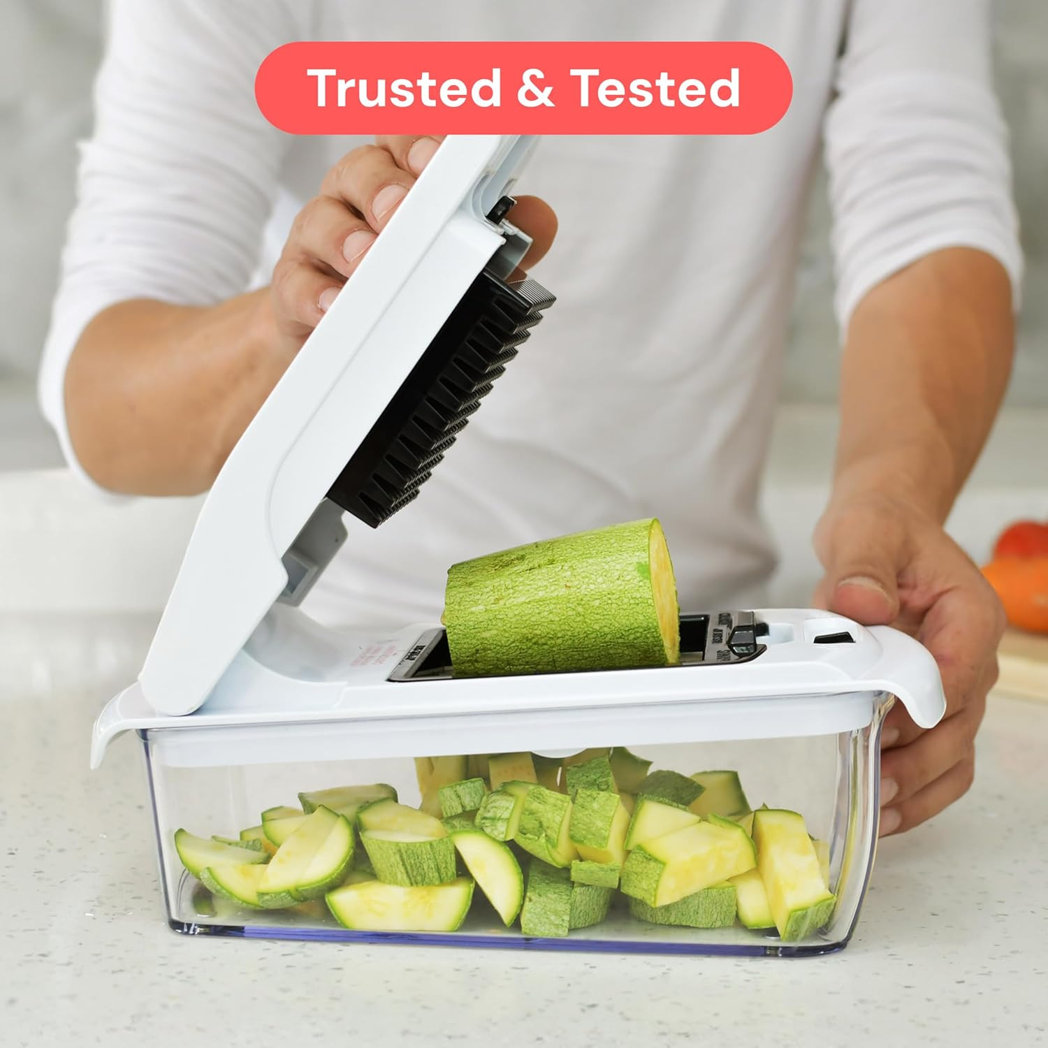 Original Pro Chopper 4 in 1 Vegetable Chopper Spiralizer Food Slicer White