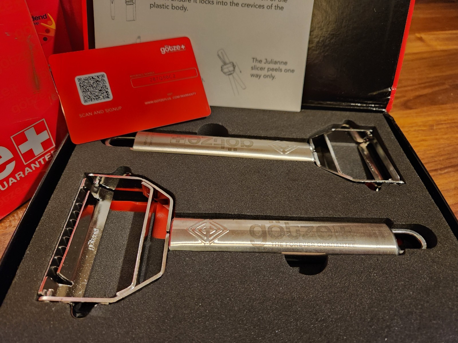 New GOTZE Peelers Set 3 Piece Premium Grade Pro Chef Vegetable SWISS Sealed NIB