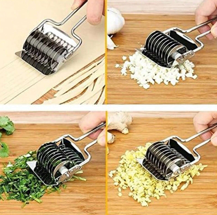 1 pc Stainless Steel Noodle Cutter Roller – Pasta Dough Slicer for Kitchen
