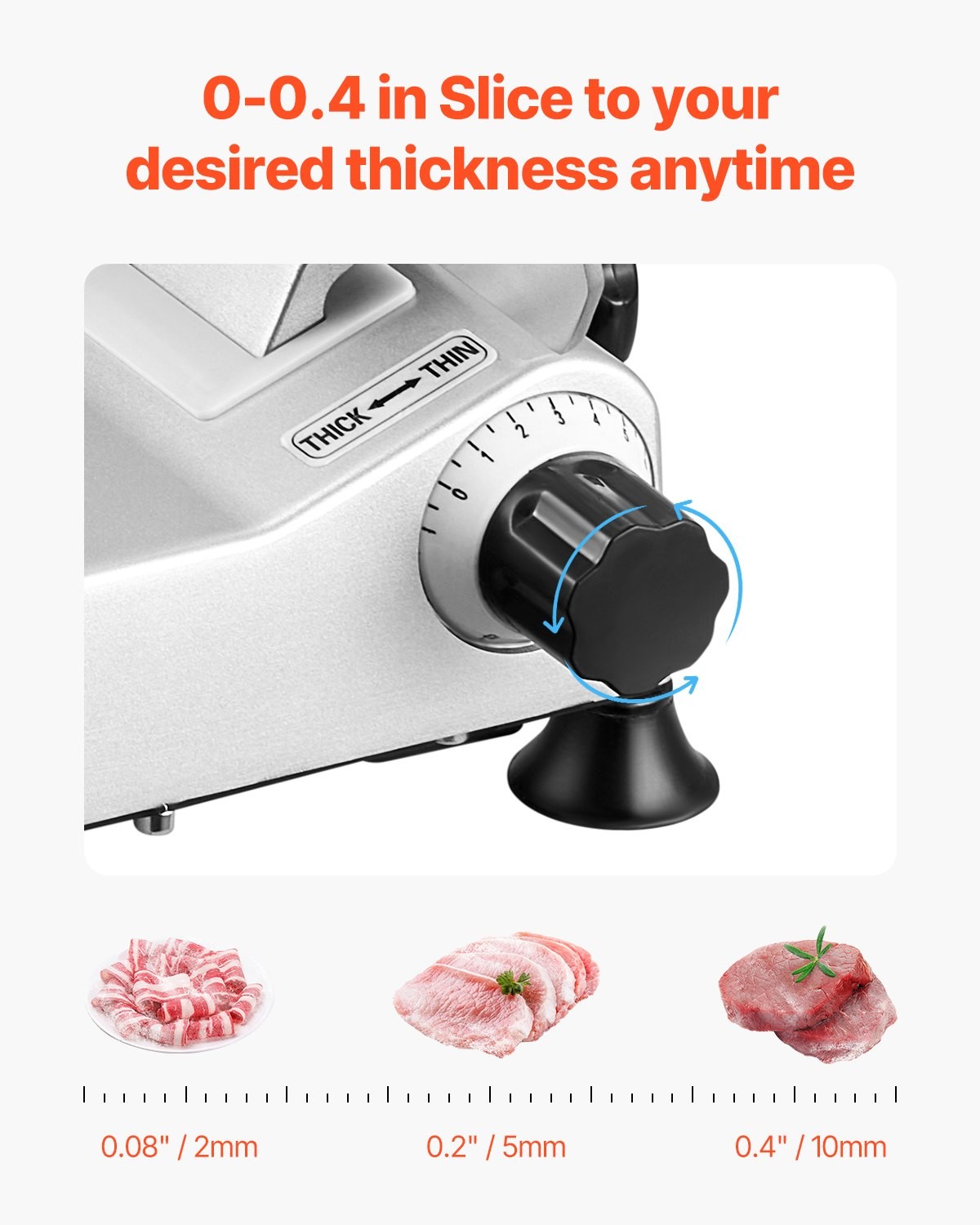 Meat Slicer 180W 10″ Electric Deli Food Slicer For Frozen Meat Bread Cheese