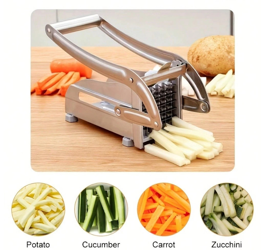 1pc Heavy-Duty Stainless Vegetable & Potato Slicer – French Fry Cutter-NEW