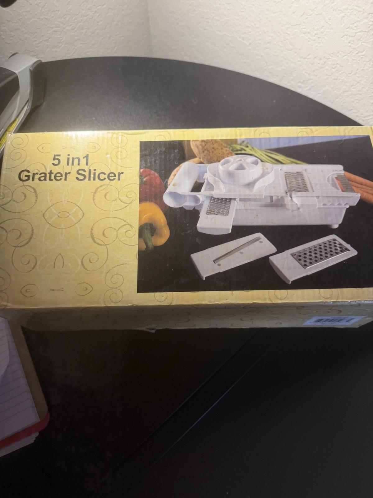 5 in 1 Multi-Function Grater Slicer Set White Plastic Metal for Vegetables Fruit