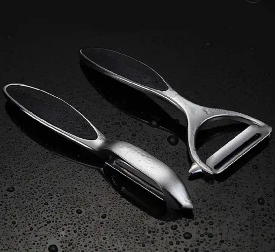 2pc Stainless Steel Vegetable Fruit Peeler Non Slip Handle Potato Carrot Peeler