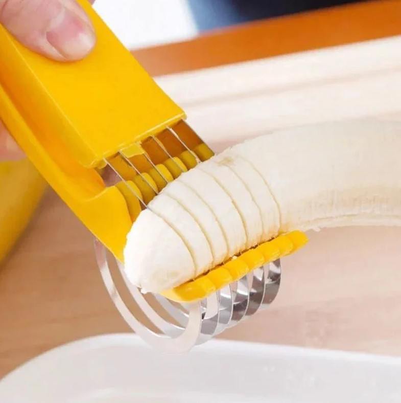 1 pc Stainless Steel Banana Slicer Sausage Vegetable Fruit Cutter Kitchen Tool